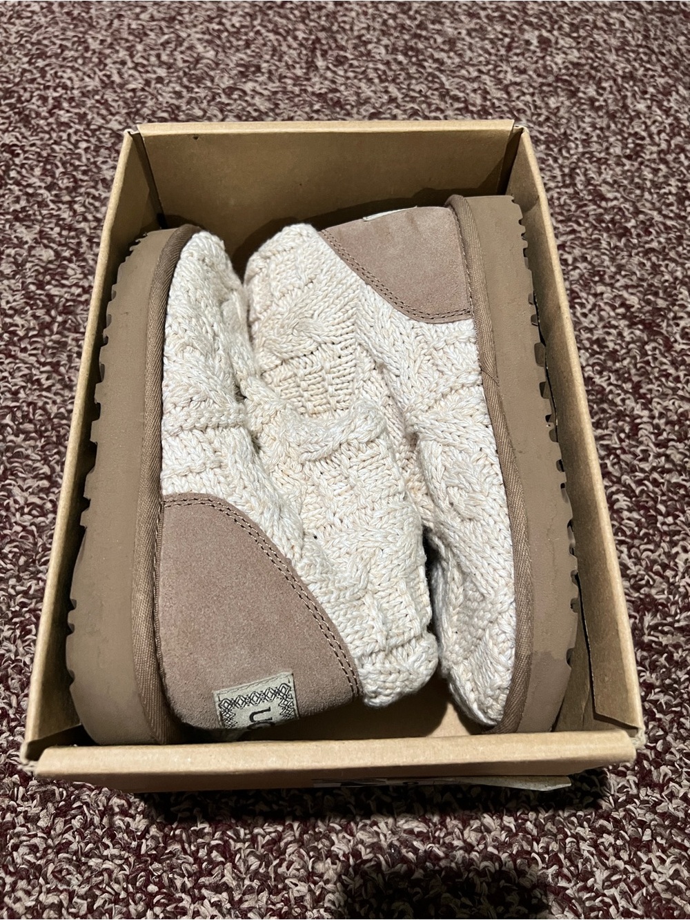 UGG Kalla Cream Crochet Knit Boots